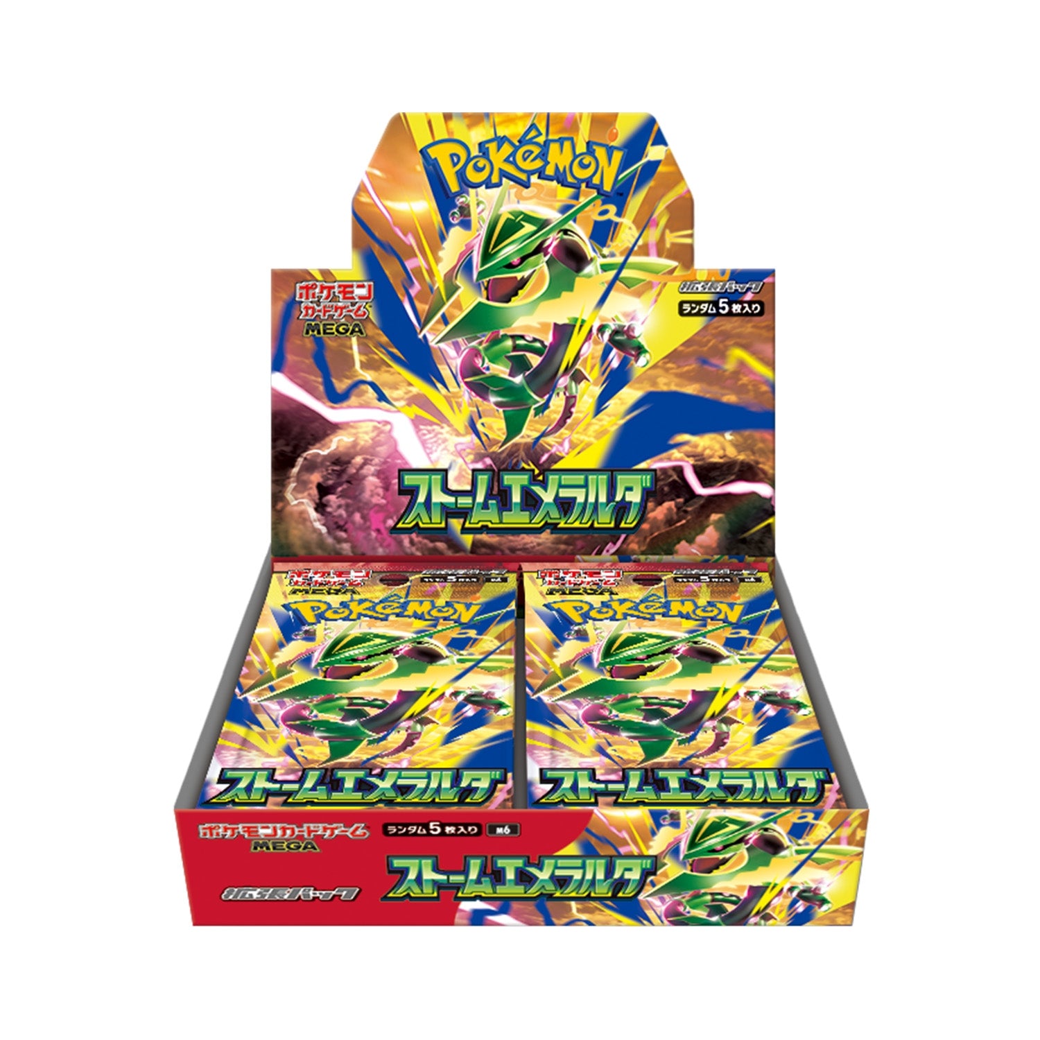 Pokémon Card Game MEGA M6 Storm Emerald Booster Box open display